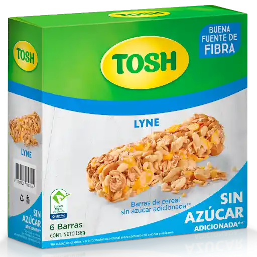Tosh Barras de Cereal Lyne sin Azúcar Adicionada