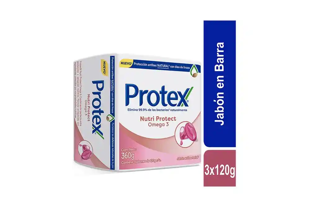 Protex Jabón Antibacterial Nutri Protect con Omega 3