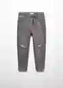 Jean Dad Tejano Niños Gris Talla 7 Mango