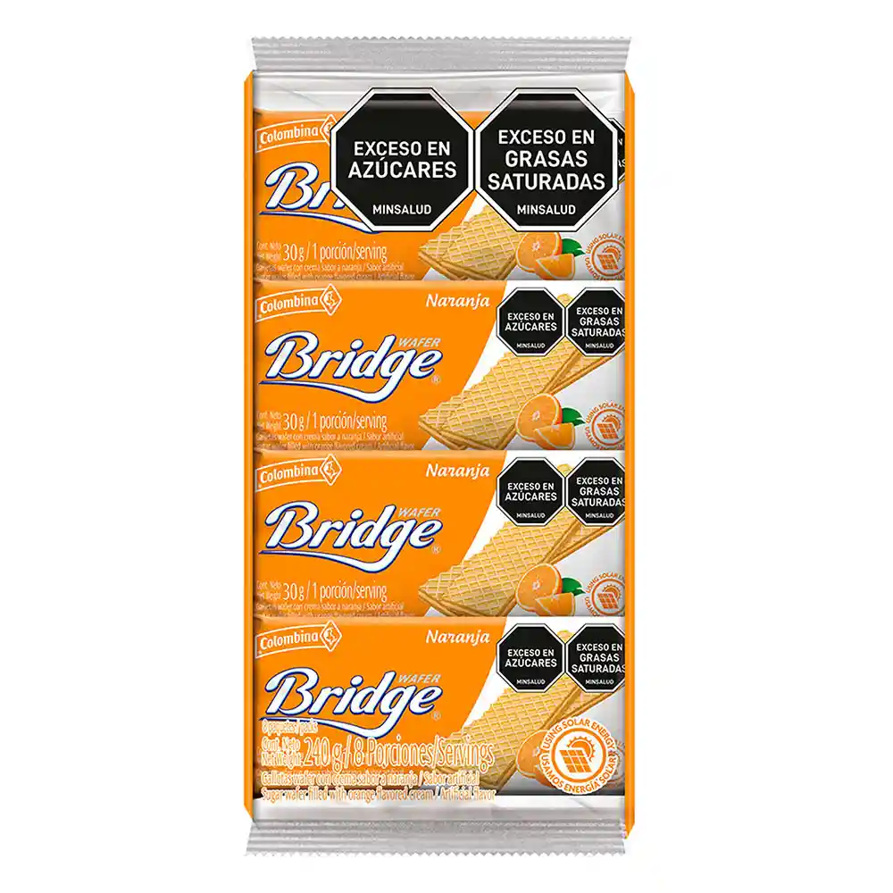 Bridge Galletas Wafer Sabor a Naranja