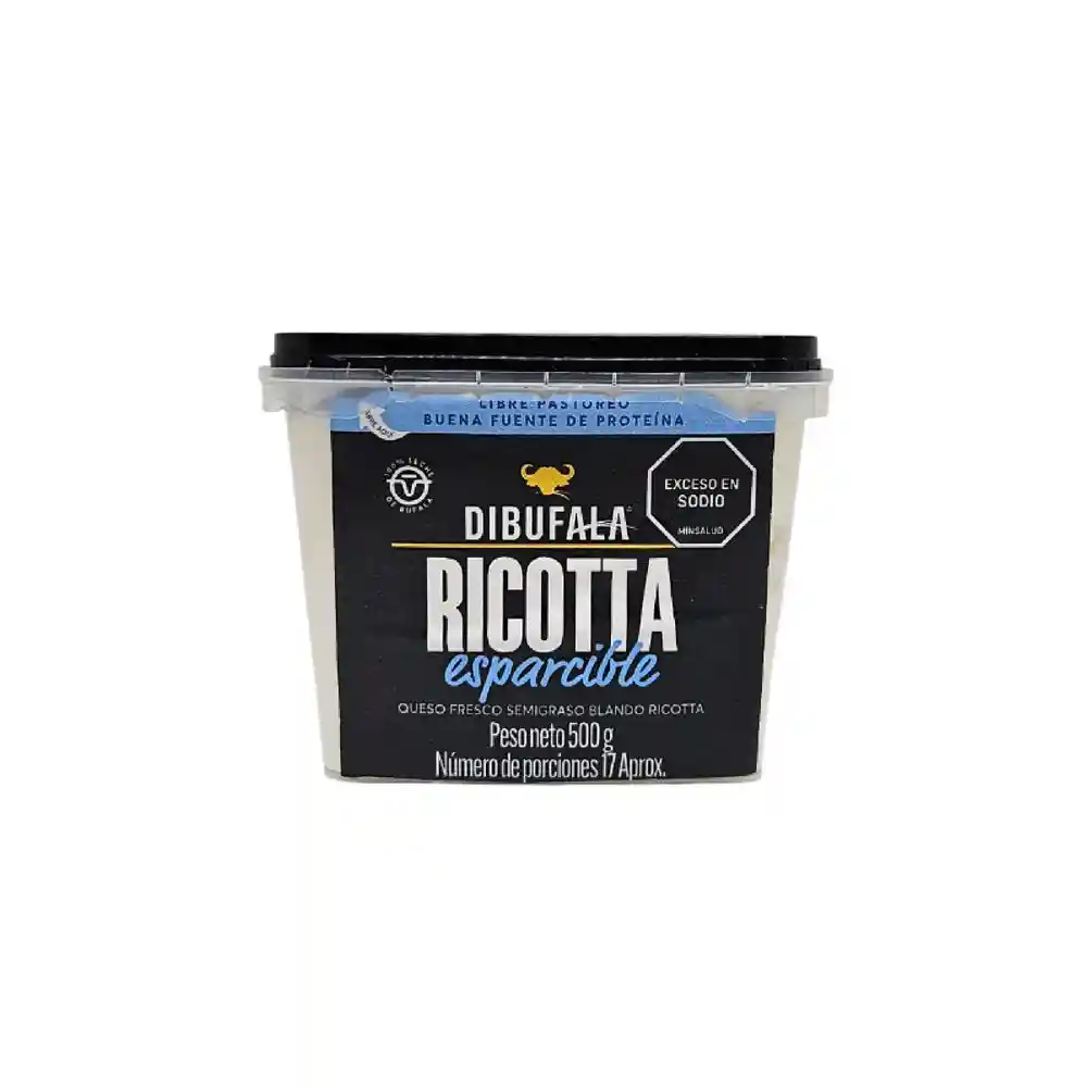 Ricotta Esparcible Dibufala Pasta Blanda Sabor Suave Esparcible (500 Gr)