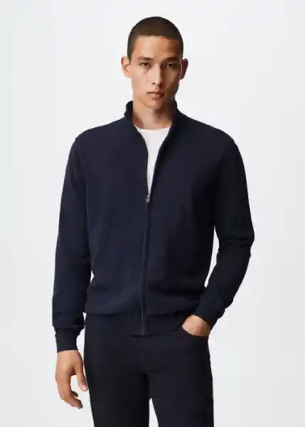 Cardigan Tenc Navy Talla Xxl Hombre Mango