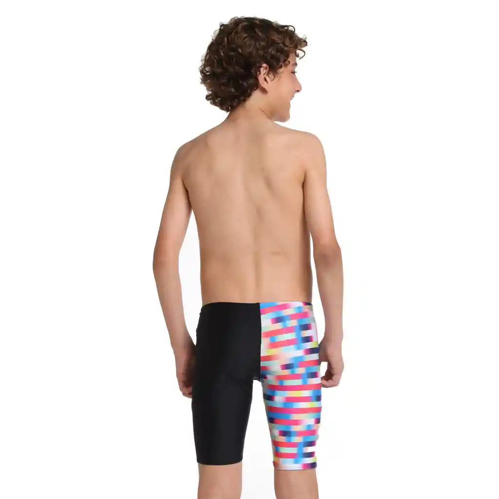 Pantaloneta de Baño Jammer Linear Gradient Junior Masculino Negro-10