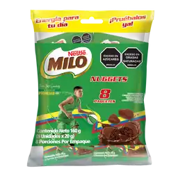 MILO NUGGETS cubiertos con sabor a chocolate 8 Unds x 160g