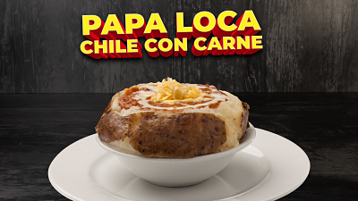 Papa Loca Chile con Carne