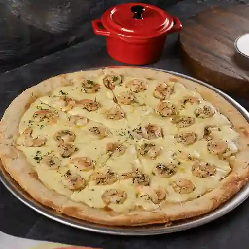 Pizza de Camarones Al Ajillo