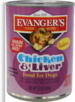Evangers perro chicken & liver lata morada 369 gr