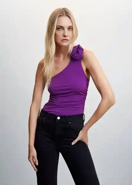 Camiseta Bianca Morado Talla L Mujer Mango