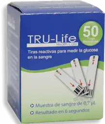 True-Life Tru Tru Tiras Reactivas Health Care X 50 Und