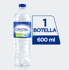 Botella de Agua Cristal 600 ml.