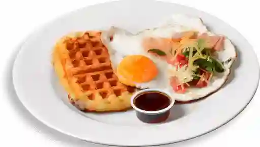 Waffle Doble Queso con Huevos