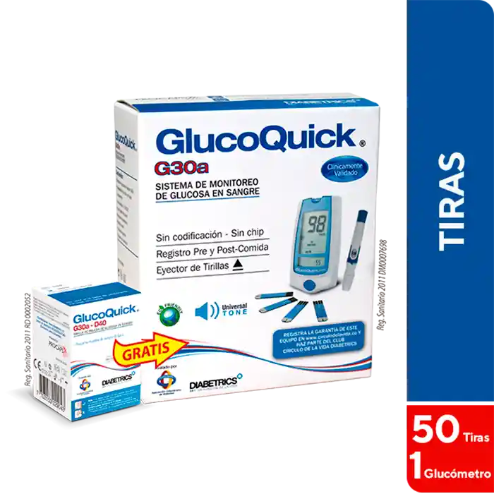 Glucometro Glucoquick Kit De Tira Reactiva +