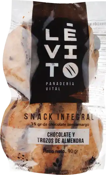 Lévito Pan Integral Chocolate Y Trozos De Almendra 90 G.