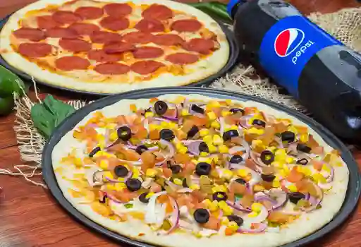 Combo 2 Pizzas Medianas Mas Bebida 1.0lt