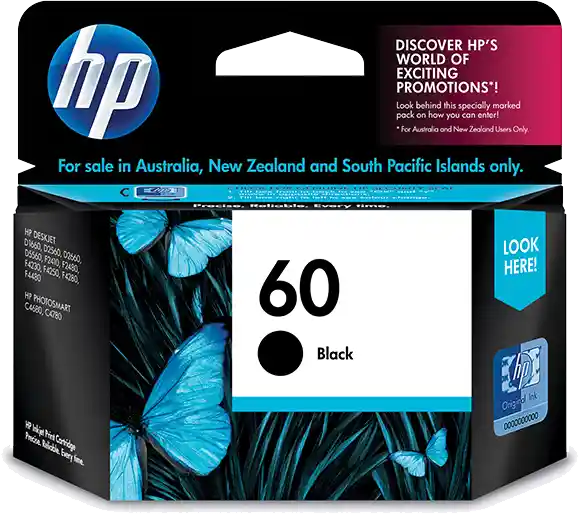 Hp Cartucho De Tinta 60 Negra Original Cc640Wl