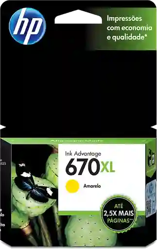 Hp Cartucho De Tinta 670Xl Amarillo Impresora 750Pg.