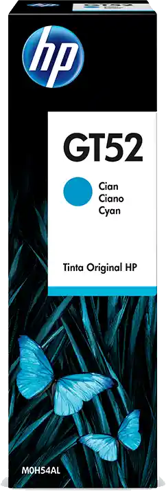 Hp Botella De Tinta Original Cian Gt52