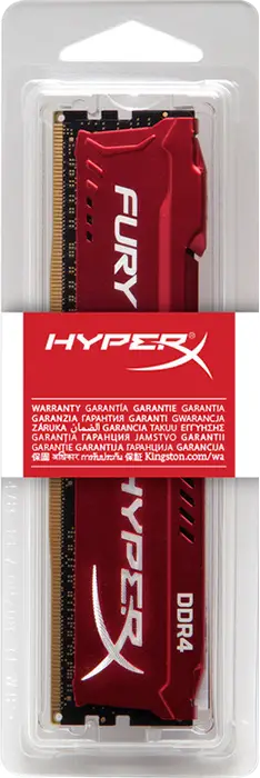 Kingston Memoria Ram Pc Hyperx Fury Ddr4 8Gb 2400Mhz Rojo