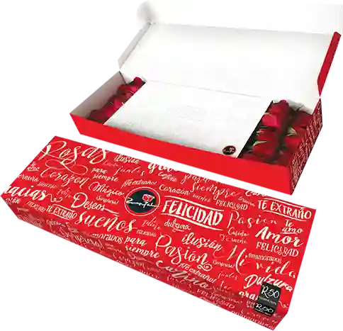 Caja de 10 Rosas rojas en caja R50 roja