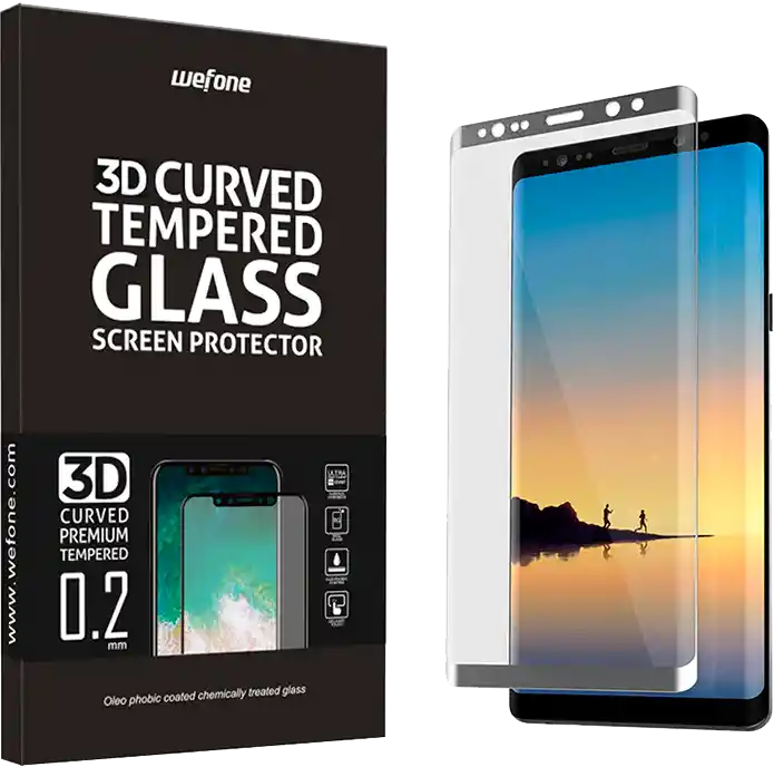 Samsung Vidrio Templado Completo Wefone Note 8 3D Plata
