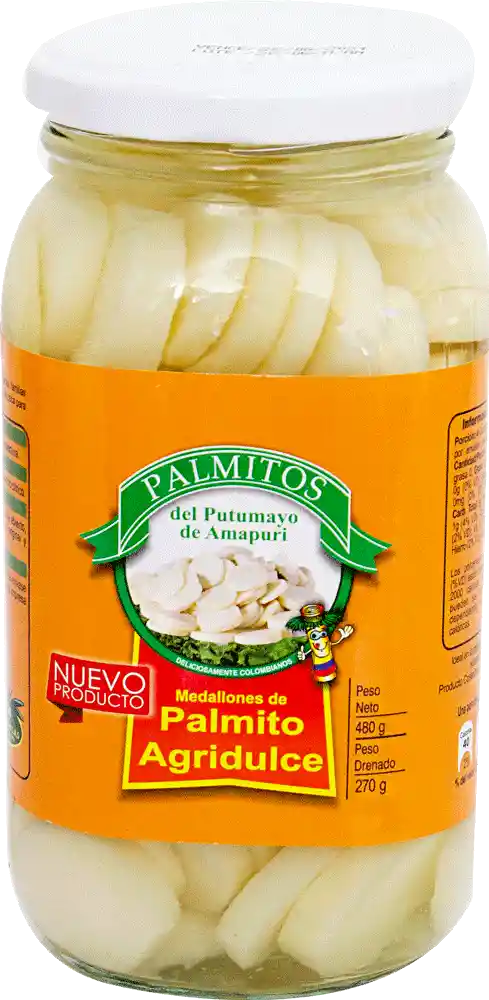 Frasco de Palmito en Medallón Agridulce