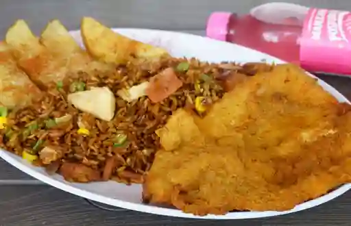 4 Lbs de Arroz + 2 Chuletas + Papas Rústicas