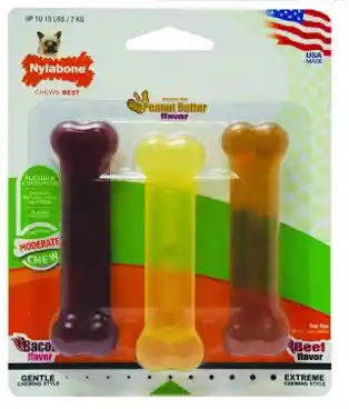 Nylabone Moderate Chew Huesos Surtidos X3 Petite