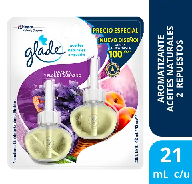 Glade Ambientador Aceites Lavanda Y Flor De Durazno