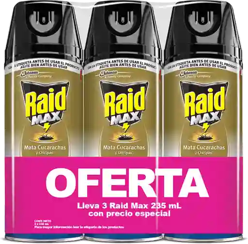 Raid Insecticida Aerosol x 3 Unidades