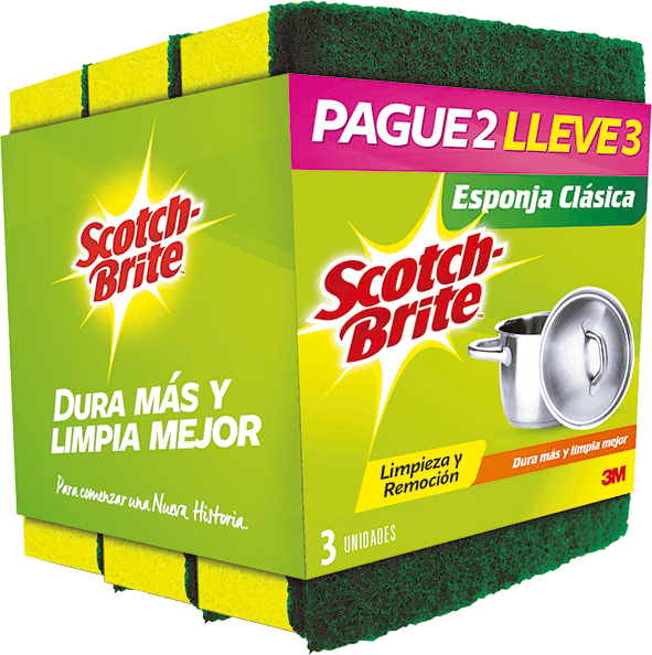 Scotch Brite Esponjas de Limpieza y Remoción Clásicas 3 und