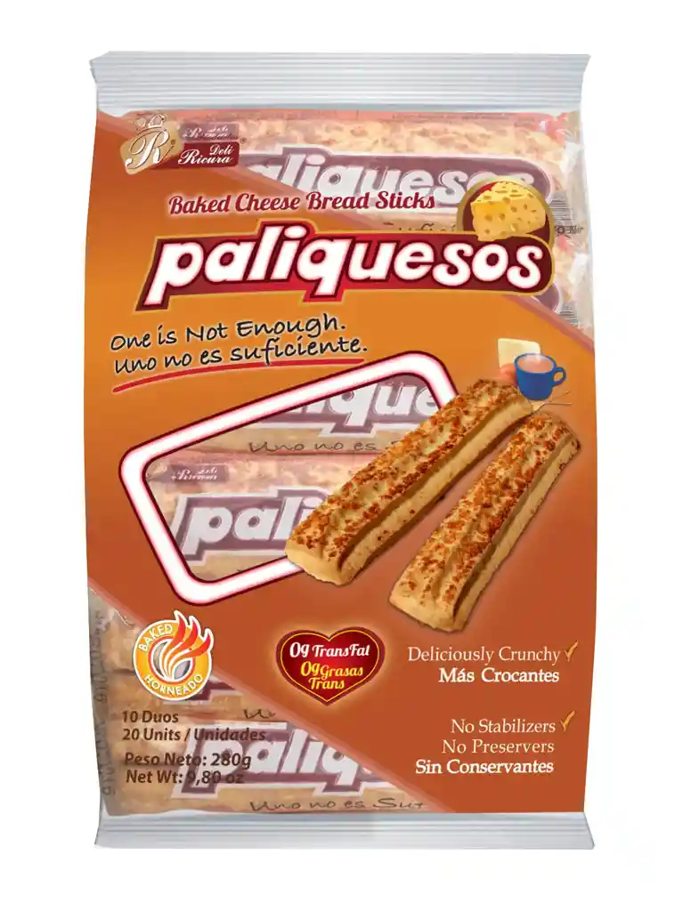 Deli-Ricuras Paliquesos Palitos de Pan con Queso Horneados