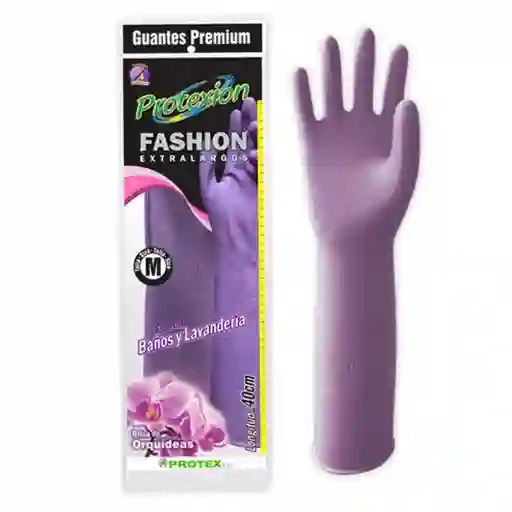 Protexión Guantes Extra Largos Baños y Lavandería Brisa de Orquídea Talla M