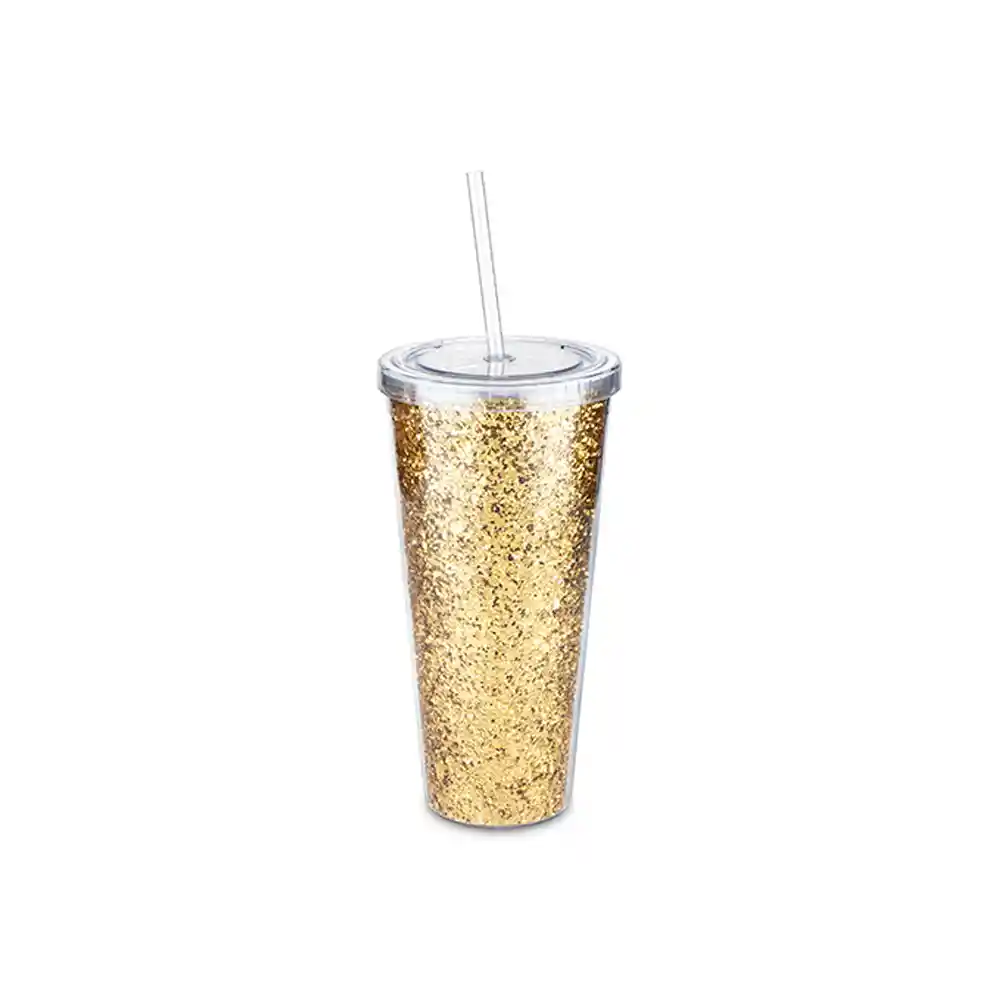 Doble Pared Vaso Pitillo Brillante