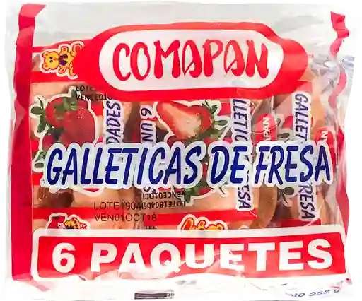 Comapan Galleticas De Fresa X 6 Paquetes