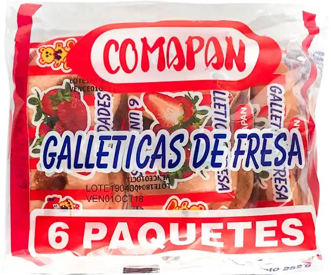 Comapan Galleticas De Fresa X 6 Paquetes