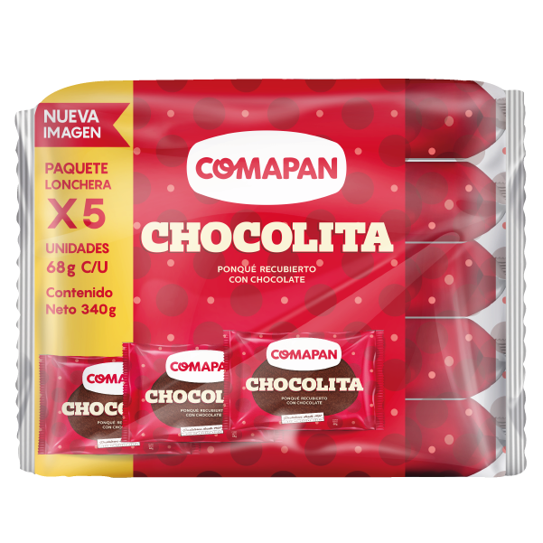 Comapan Ponqué Chocolita Cubierto de Chocolate 340 g