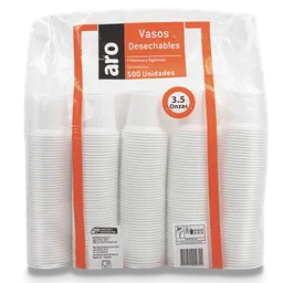 Vaso Plastico Aro Blanco 3.5Oz X500U