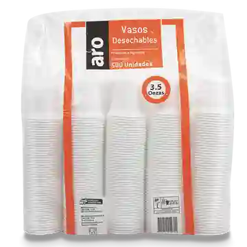 Vaso Plastico Aro Blanco 3.5Oz X500U