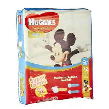 Huggies Pañales Natural Care Niños X 72Und Extra Contenido