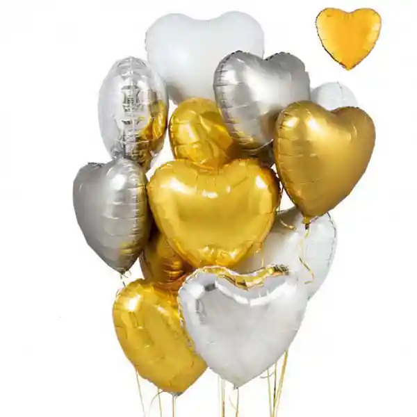 Globo metalizado - Gold Heart