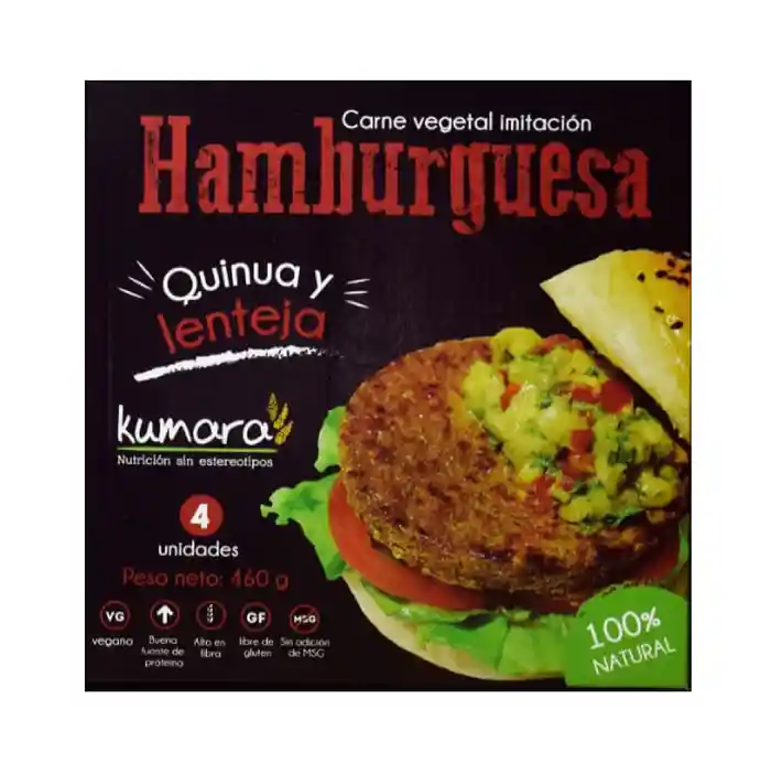 Kumara Hamburguesa de Quinoa con Lentejas