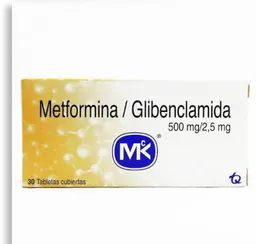 Metformina 500 Mg Glib.2.5 Mg 30 Tbs Mk