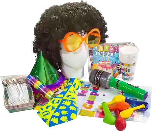 Feliz Cumpleaños Kit De Decoracion Con Peluca Afro