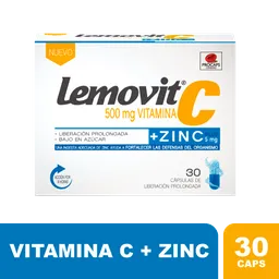 Vitamina C Procaps Lemovit C + Zinc 500Mg X 30 Capsulas /Zinc