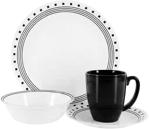 Home Corelle Juego de Vajilla City Block Vitrocerámica 1074208