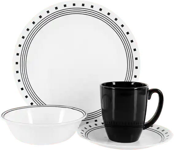 Home Corelle Juego de Vajilla City Block Vitrocerámica 1074208