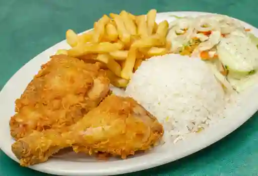 Bandeja con Pollo Broaster