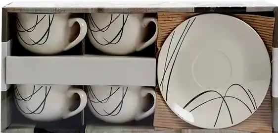 Expressions Home Set Caf Piezas Lneas Porcelana Eb18Cf01