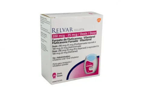 Relvar Ellipta 0 25mcg X 30 Dosis Furoato De Fluticasona Vilan En Farmatodo Valledupar