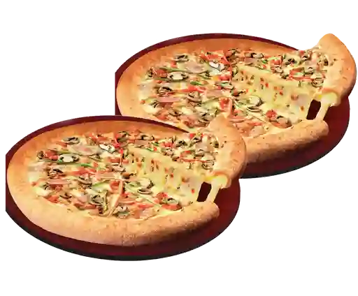 Dos Pizzas Medianas Premium Borde
